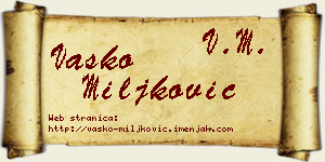 Vasko Miljković vizit kartica